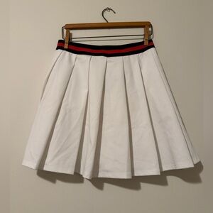 Art Class White Pleated Skirt Stripe Waistband XL